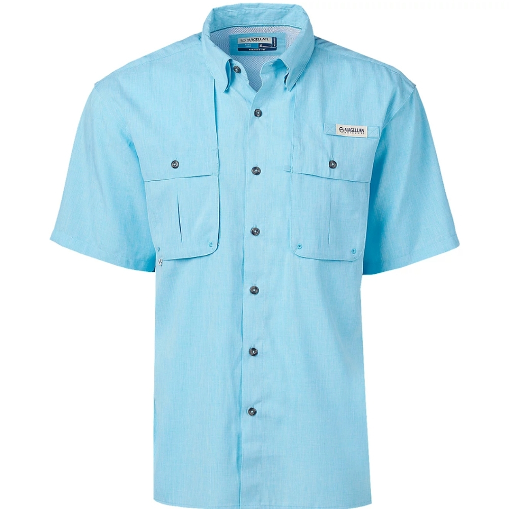 Magellan Outdoors Men's Aransas Pass Heather Short Sleeve Fishing Shirt XXL